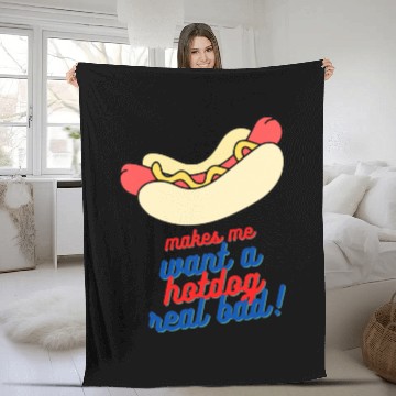Discover Makes me want a hot dog real bad Fleece Blankets