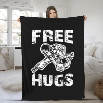 Discover Funny Free Hugs Jiu Jitsu BJJ Choke MMA Gear Fleece Blankets