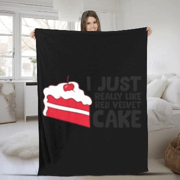 Discover I Just Really Like Red Velvet Cakes Fleece Blankets