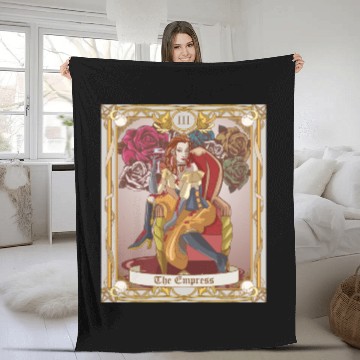 Discover The Empress Tarot Card, Major Arcana Anime Vampire Fleece Blankets