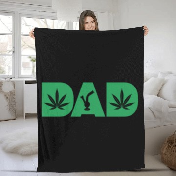 Discover Dad Weed Smoker Weed Lover Marijuana Fathersmoking Fleece Blankets