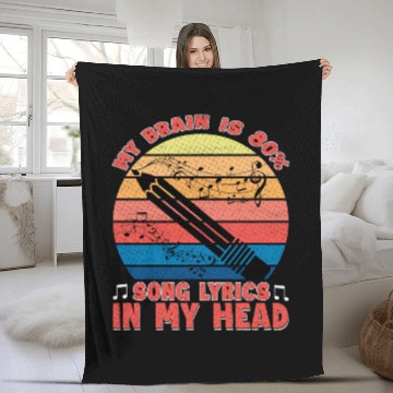Discover Brain Is 80 Song Lyrics In Head Music Teacher Treb Fleece Blankets