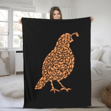 Discover Quail farmer gift ornamental bird Fleece Blankets