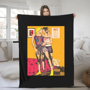 Discover Pixel hot lesbians kissing Fleece Blankets