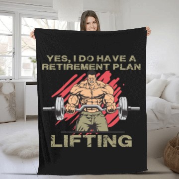 Discover Retirement Plan Lifting Fleece Blankets Old man Gym