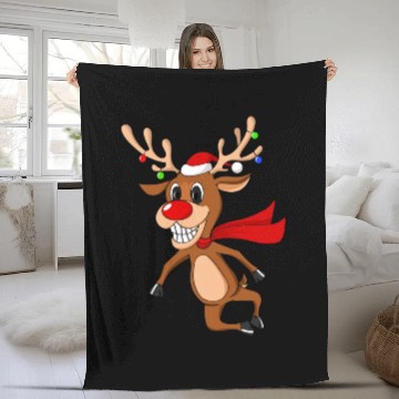 Discover Reindeer Christmas Xmas Present Fleece Blankets