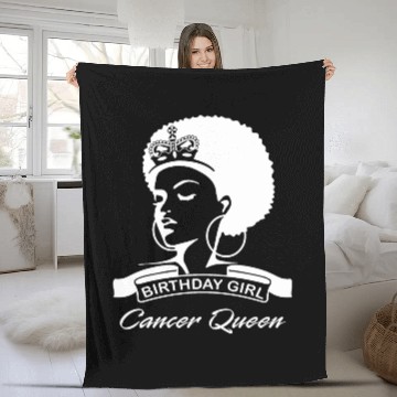 Discover Cancer Zodiac Birthday Queen, Afro Birth Queen Fleece Blankets