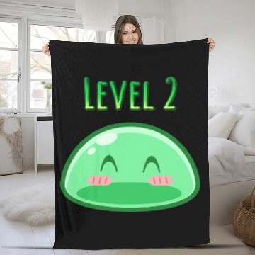 Discover Cute Green Dungeon Slime Monster Weird Anime Fleece Blankets