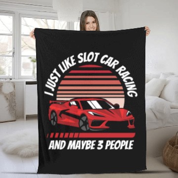 Discover Slot Car Racing Nostalgic Muscle Car Project Car Fleece Blankets