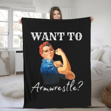 Discover Want to Armwrestle, Rosie The Riveter Fleece Blankets