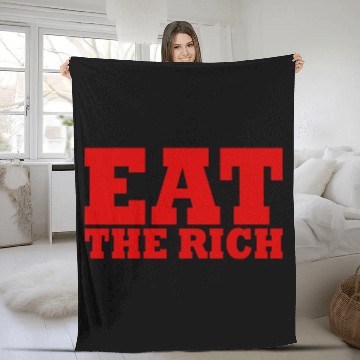 Discover Eat the rich Fleece Blankets