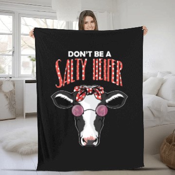 Discover Dont Be A Salty Heifer Vintage Country Sayings Hei Fleece Blankets