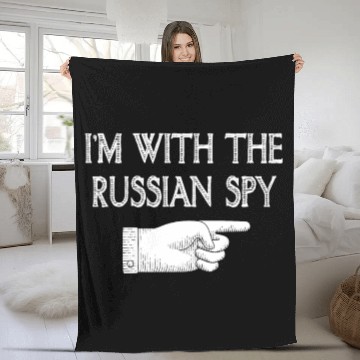 Discover I'm With Russian spy Matching Halloween Costume Fleece Blankets