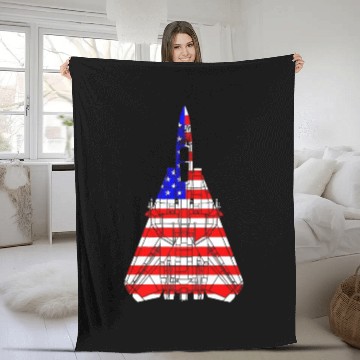Discover United States F 14 Tomcat Flag Fleece Blankets