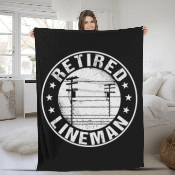 Discover Retired Lineman Gift Fleece Blankets