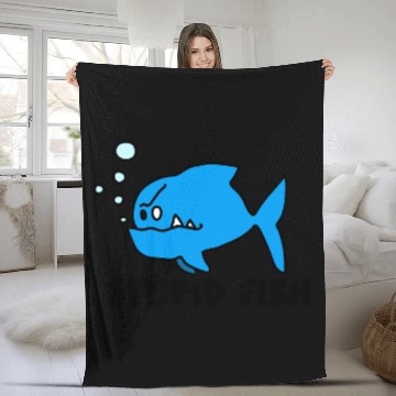 Discover Stupid Fish Fleece Blankets