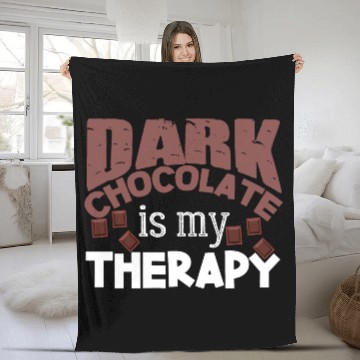 Discover Dark Chocolate Saying Joke Cocoa Brownie Baking Fleece Blankets