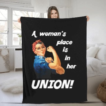Discover Pro Union Strong - Union Proud Rosie the Riveter C Fleece Blankets