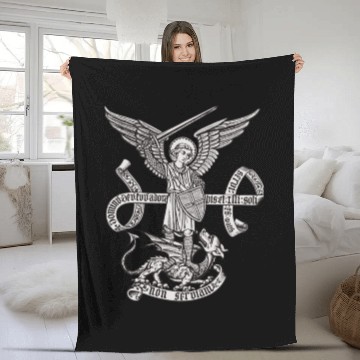 Discover Saint St Michael Catholic Archangel Angel Defender Fleece Blankets