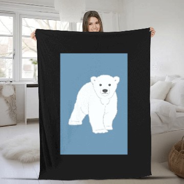 Discover Polar bear cub Fleece Blankets