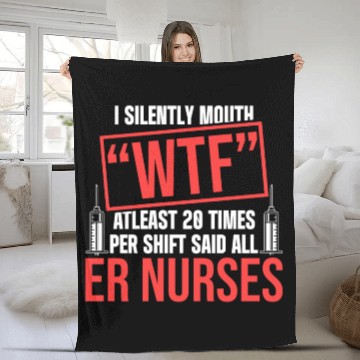 Discover Emergency Room Nurse Silently Mouth Nursing RN Fleece Blankets