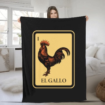 Discover Mexican El Gallo Lottery Traditional Rooster Bingo Fleece Blankets