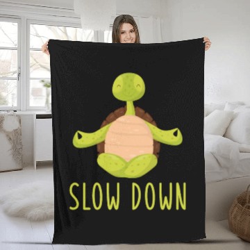 Discover Turtle Yoga Lotus Asana Meditation Zen Nirvana Fleece Blankets