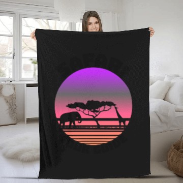 Discover Safari in the Savannah and Wilderness Fleece Blankets