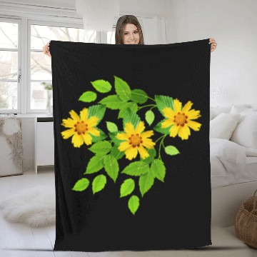 Discover yellow flowers Fleece Blankets
