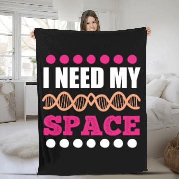 Discover I Need My Space Atom Science Puns Funny Gifts Fleece Blankets