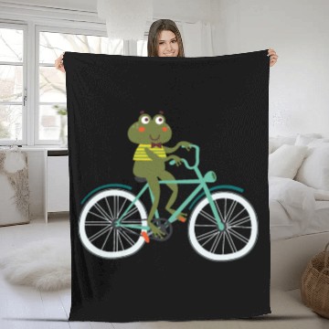 Discover Frog Biking Cyclist Bike Bicycle Race BMX MTB Gift Fleece Blankets