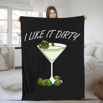 Discover I Like It Dirty Martini Lover Drink Olive Martini Fleece Blankets