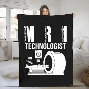 Discover MRI Technologist Human Skull Skeleton Head Radiolo Fleece Blankets
