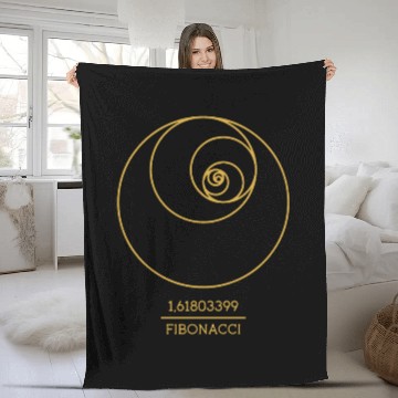 Discover Fibonacci spiral sequence math teacher numbers Fleece Blankets