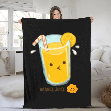 Discover orange juice Fleece Blankets