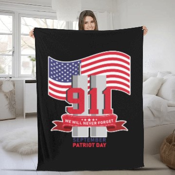 Discover Patriot Day Never Forget 911 Anniversary Fleece Blankets