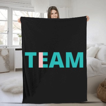 Discover I in Team Single Word Design Self Reflective Fleece Blankets