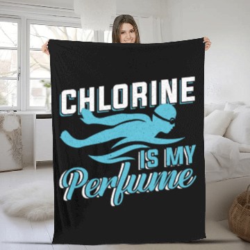 Discover Swimmer Swim Coach Chlorine Is My Perfume Fleece Blankets