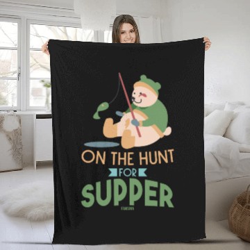 Discover Polar bear fishing fish on the North Pole Fleece Blankets