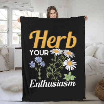 Discover Herb Your Enthusiasm Gardener Gardening Fleece Blankets
