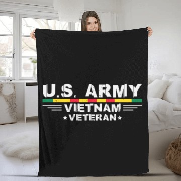Discover US Army Vietnam Veteran Soldier Fleece Blankets