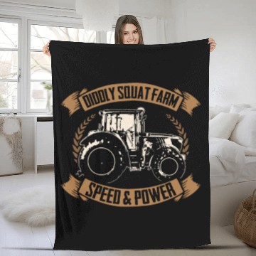 Discover Diddly Squat Farm Speed And Power Tractor Farmer Fleece Blankets