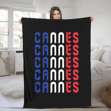 Discover Cannes flags France design Fleece Blankets