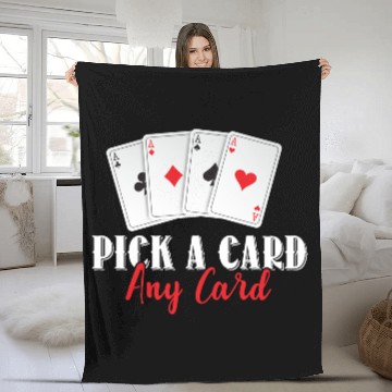 Discover Magician Pick A Card Magic Gift Fleece Blankets
