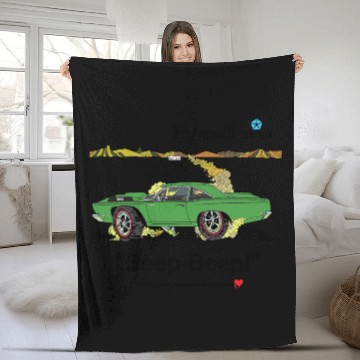 Discover 1968 Plymouth Road Runner Salt Flat Green Fleece Blankets