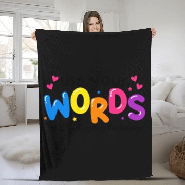 Discover Use your Words Speech Language Pathologist Fleece Blankets