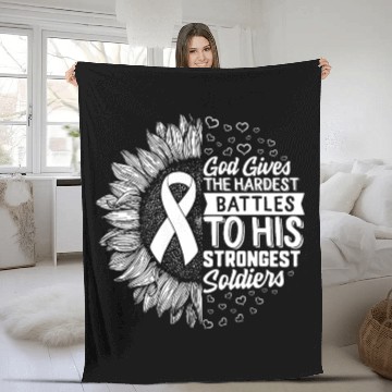 Discover Lung Cancer Awareness Fleece Blankets, God Gives the