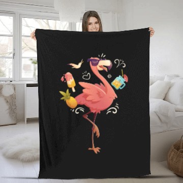 Discover Flamingo Flamingo Bird pink beautiful graphic desi Fleece Blankets