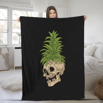 Discover Skull Pineapple Skull Fleece Blankets