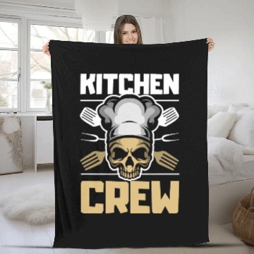 Discover Kitchen Crew Great Cooking Gift Women Men Food T Fleece Blankets